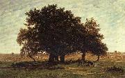 Theodore Roussel Oak Trees near Apremont Spain oil painting artist